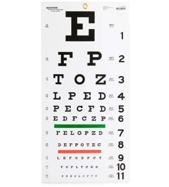 Eye Test Chart 20 Feet Snellen Vision Test