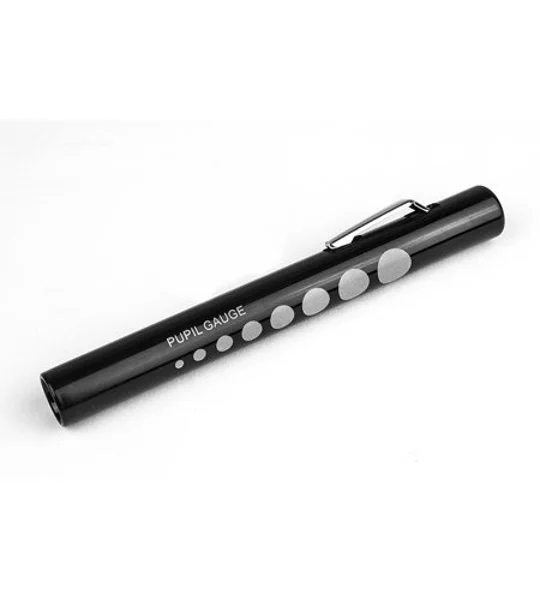 Disposable Penlight with Easy Reference Pupil Gauge Black