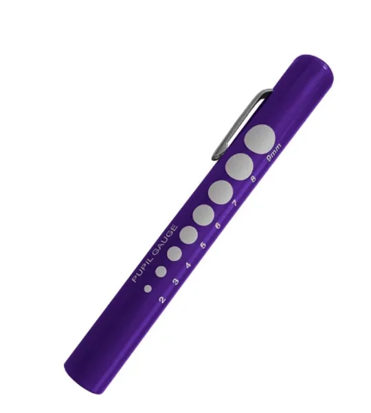 Disposable Penlight with Easy Reference Pupil Gauge Purple