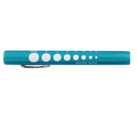 Disposable Penlight with Easy Reference Pupil Gauge Green