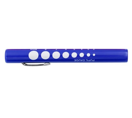 Disposable Penlight with Easy Reference Pupil Gauge Blue