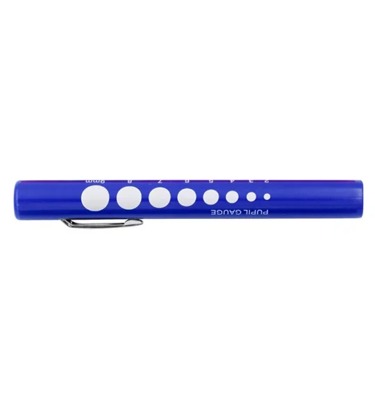 Disposable Penlight with Easy Reference Pupil Gauge Blue