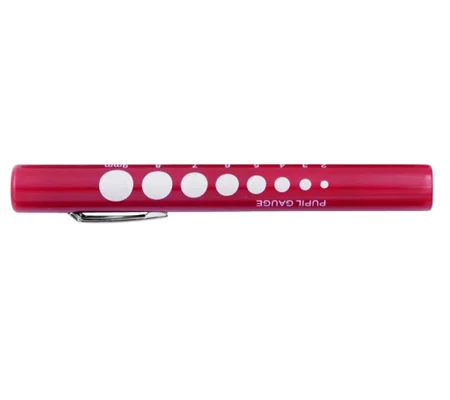 Disposable Penlight with Easy Reference Pupil Gauge Red
