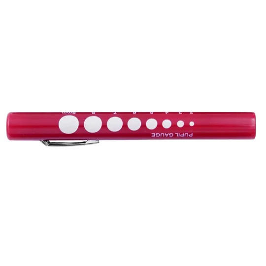 Disposable Penlight with Easy Reference Pupil Gauge Red