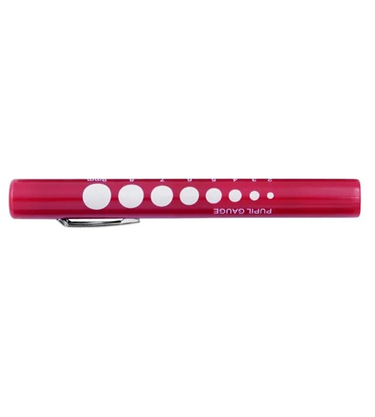 Disposable Penlight with Easy Reference Pupil Gauge Red