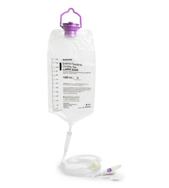Gravity Feeding Bag Set 1200 mL Gravity Large Bore Snap Cap