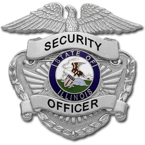 Security Officer Hat Cap Badge Silver Nickel Illinois IL State Seal