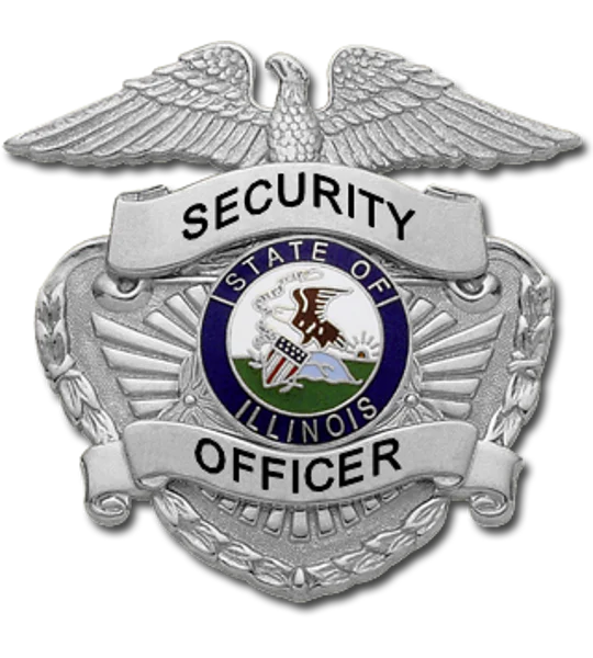 Security Officer Hat Cap Badge Silver Nickel Illinois IL State Seal