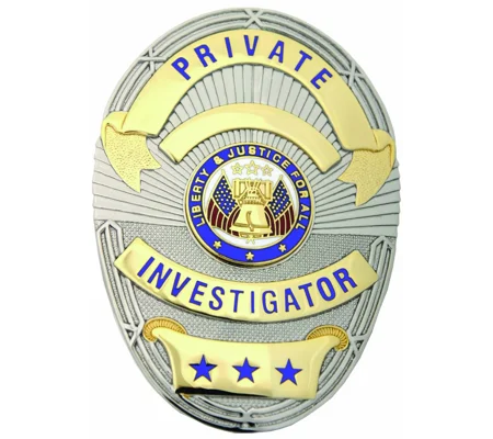 Private Investigator Officer Shield Oval Badge LAPD Style