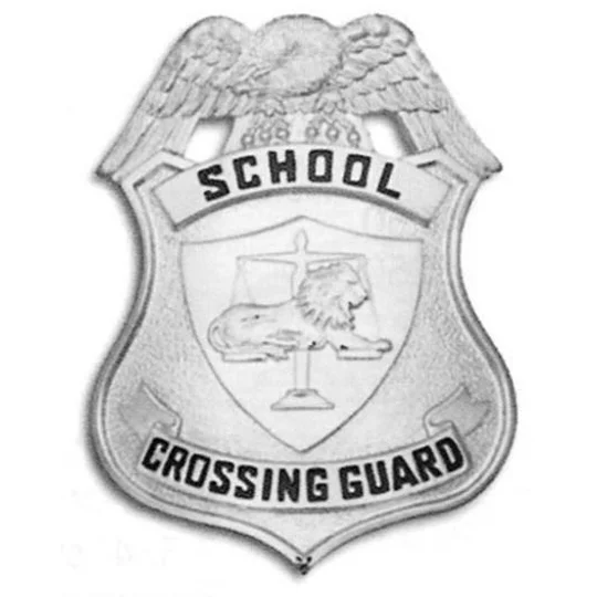 School Crossing Guard Breast Badge Silver