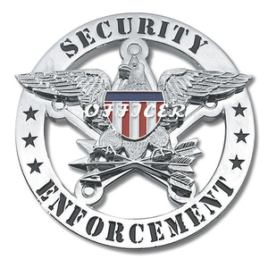 Security Enforcement Officer Shield with Eagle Breast Badge Silver