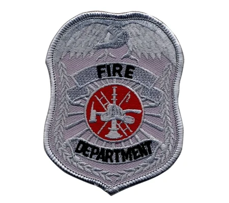 Fire Department Badge Patch Silver Chest