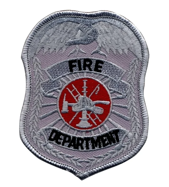 Fire Department Badge Patch Silver Chest