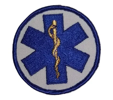 EMT Star of Life Medical Shoulder or Breast Round Patch