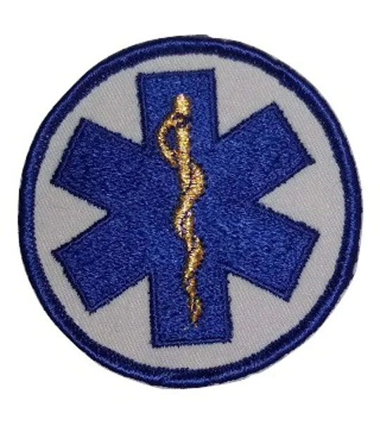 EMT Star of Life Medical Shoulder or Breast Round Patch