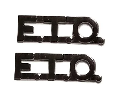 Collar Pins Insignia Letters 1/2 F.T.O. Field Training Officer Silver