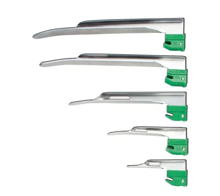 Miller Laryngoscope Blades Fiber Optic Illumination Set of all 5