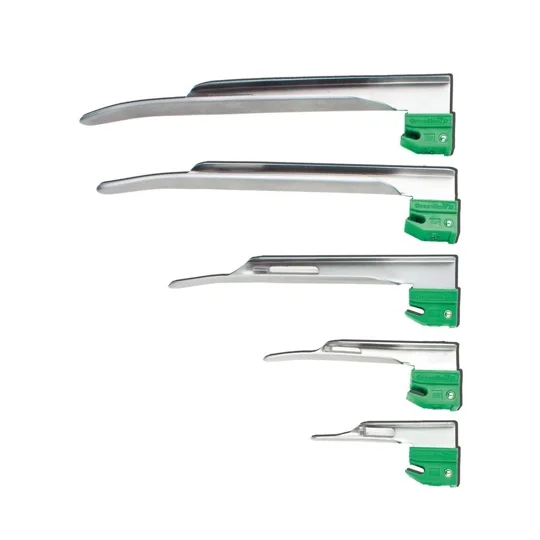 Miller Laryngoscope Blades Fiber Optic Illumination Set of all 5