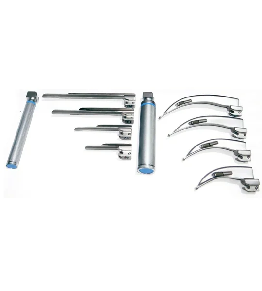 Stainless Steel Halogen Laryngoscope Set 2 Handles 8 Blades