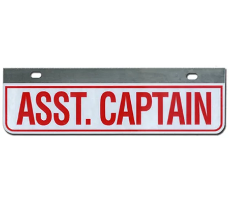 Aluminum Rider License Plate Fire Rescue Title: Asst Captain