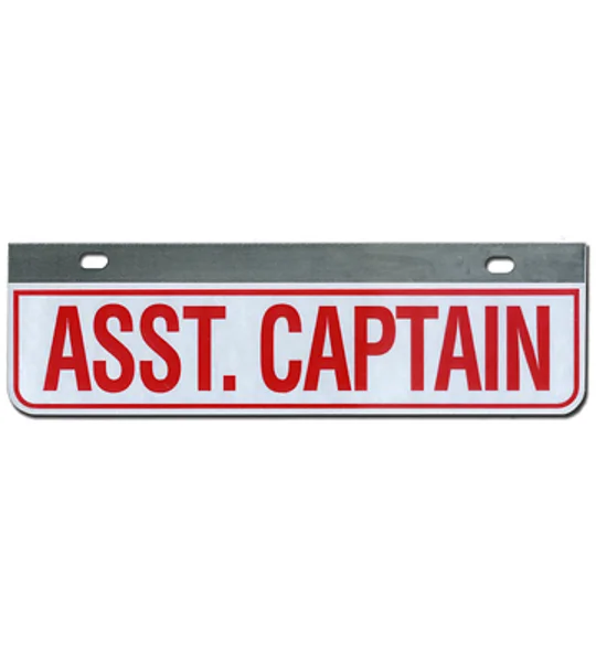 Aluminum Rider License Plate Fire Rescue Title: Asst Captain
