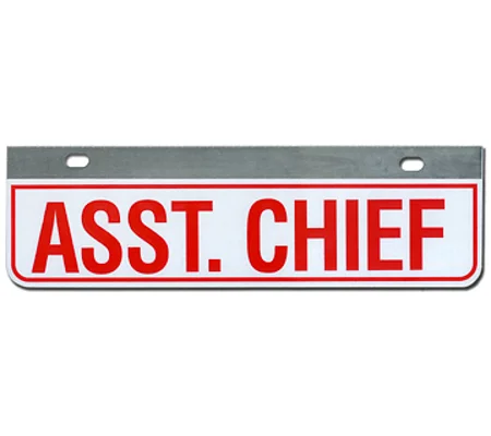 Aluminum Rider License Plate Fire Rescue Title: Asst Chief