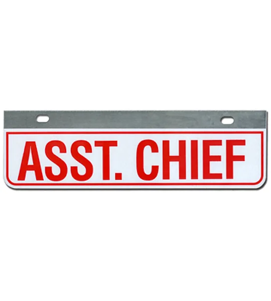 Aluminum Rider License Plate Fire Rescue Title: Asst Chief