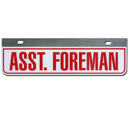 Aluminum Rider License Plate Fire Rescue Title: Asst Foreman