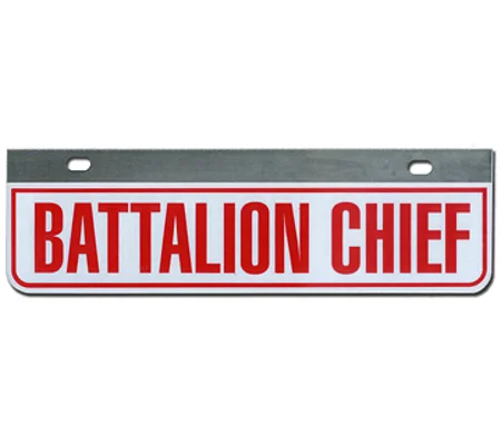 Aluminum Rider License Plate Fire Rescue Title: Battalion Chief