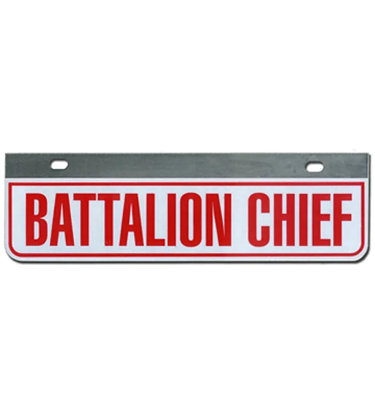Aluminum Rider License Plate Fire Rescue Title: Battalion Chief