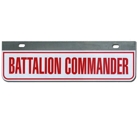 Aluminum Rider License Plate Fire Rescue Title: Battalion Commander