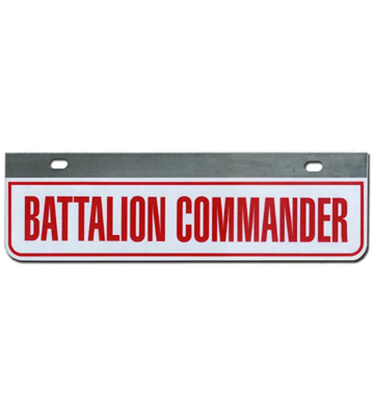 Aluminum Rider License Plate Fire Rescue Title: Battalion Commander