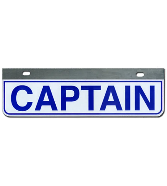 Aluminum Rider License Plate Fire Rescue Title: Captain Blue