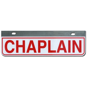 Aluminum Rider License Plate Fire Rescue Title: Chaplain