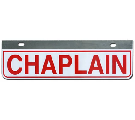 Aluminum Rider License Plate Fire Rescue Title: Chaplain