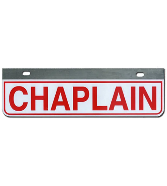 Aluminum Rider License Plate Fire Rescue Title: Chaplain