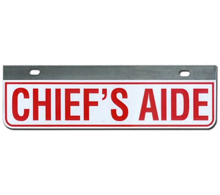Aluminum Rider License Plate Fire Rescue Title: Chiefs Aide