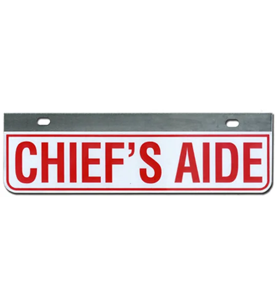 Aluminum Rider License Plate Fire Rescue Title: Chiefs Aide