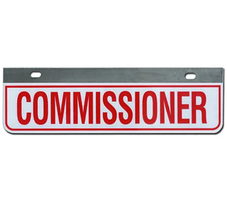 Aluminum Rider License Plate Fire Rescue Title: Commissioner