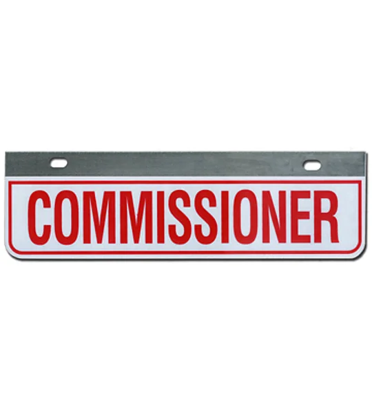 Aluminum Rider License Plate Fire Rescue Title: Commissioner