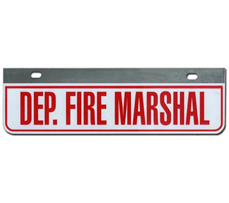 Aluminum Rider License Plate Fire Rescue Title: Dep Fire Marshall