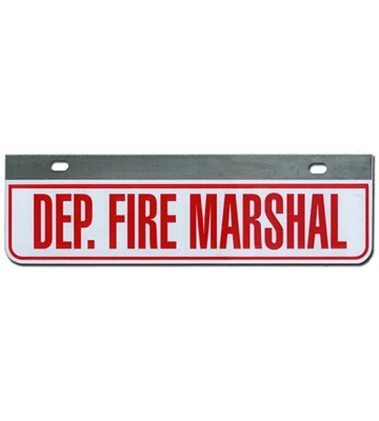 Aluminum Rider License Plate Fire Rescue Title: Dep Fire Marshall