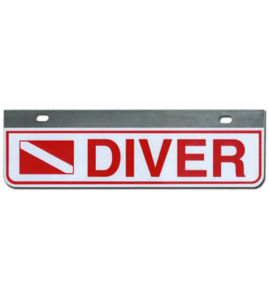 Aluminum Rider License Plate Fire Rescue Title: Crew Diver
