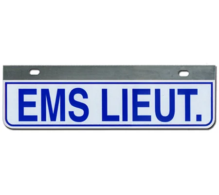 Aluminum Rider License Plate Fire Rescue Title: EMS Lieut