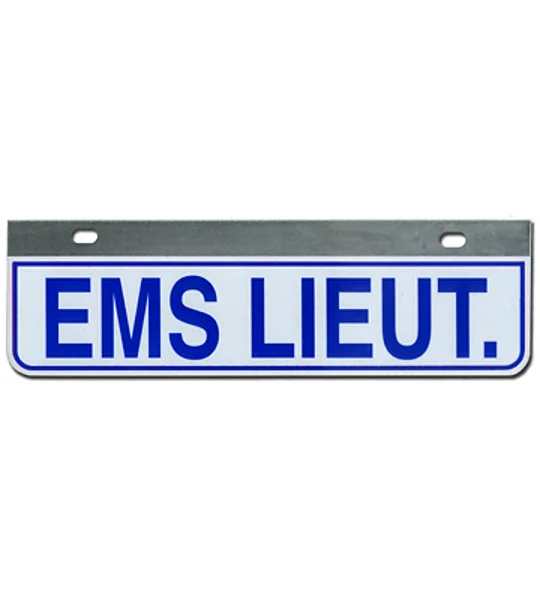 Aluminum Rider License Plate Fire Rescue Title: EMS Lieut