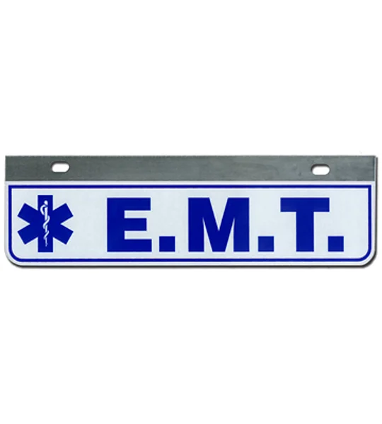 Aluminum Rider License Plate Fire Rescue Title: EMT SOL