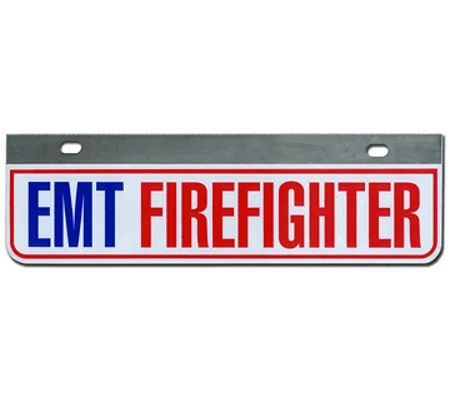 Aluminum Rider License Plate Fire Rescue Title: EMT Firefighter