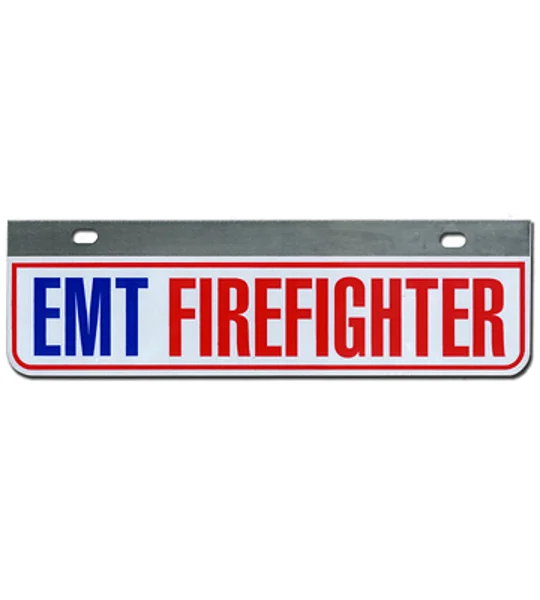 Aluminum Rider License Plate Fire Rescue Title: EMT Firefighter