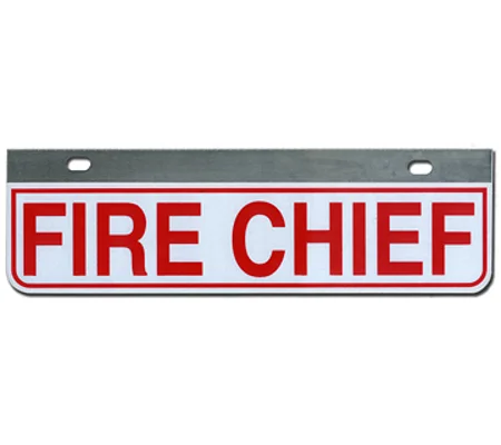 Aluminum Rider License Plate Fire Rescue Title: Fire Chief