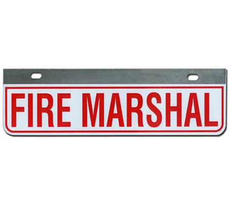 Aluminum Rider License Plate Fire Rescue Title: Fire Marshal
